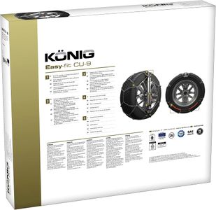 KÖNIG EASY-FIT CU-9 Snow Chains – Size 095, Quick Installation