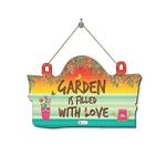 Indigifts Design Wooden Door Wall Hanging Family Funny Quirky Quote Garden Hanging | Size: 11.05 Inches 7 Inches (28x18 cm) | Color: Multi| Material: 4mm Medium Density Fiber