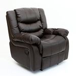 More4Homes SEATTLE BONDED LEATHER RECLINER ARMCHAIR SOFA HOME LOUNGE CHAIR RECLINING GAMING (Brown)