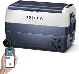 BODEGACOOLER 12 Volt Car Refrigerator,53 Quart Portable Truck Freezer,Electric Cooler Fridge WiFi APP Control,(50L) -4℉-68℉RV Refrigerator 12/24V DC and 100-240V AC for Travel,Camping,Road Trips,Van