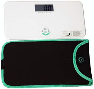 NewlineNY White Mini Digital Scale Travel Bathroom Scales with Protection Sleeve