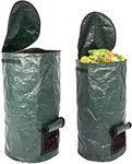 Organic 2 Pack 15 Gallon / 34 Gallon Garden Compost Bins Environmental Reusable Pe Waste Disposal Compost Bags for Kitchen Garden Yard