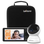 Levana Ella Video Baby Monitor No WiFi, 720P HD PTZ Camera & 5” 720P HD Monitor, 22 Hours Battery Life, Up to 1000ft. Range, Premium Carrying Case, Two Way Talk, Night Vision, Multiple Cam Mode