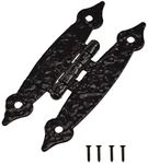 TamBee Black Cabinet Hinges Door Hinges Flush Mount Flat Hinges Antique Iron H Cabinet Hinge Hammercraft 3.5 inch 10Pcs