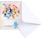 Birthday Invitation Cards with Envelopes - 5x7 Large Double Side Blue Dog Cartoon Themed House Party Invites Custom Fit in the Blank Plain Thick Invites for Kids Girl Boy - 15 PC