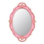 YCHMIR Vintage Mirror Small Wall Mirror Hanging Mirror 14.5 x 10 inchs Oval Pink