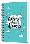 AccuPrints wiro Hard bound Size -A5 (6 by 9 inch) Notebook Diary Ruled 200 pages-Notebook Diary (Follow your dream)