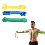 Wiselife Resistance Power Band, Pull Up Bands, Pull Up Assistance Bands, Workout Bands, Exercise Bands, Resistance Bands for Legs, Working Out,Pull Up Assist Upto 7 kg to 30 kg(Green,Yellow,Blue)