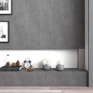 LACHEERY Extra Thick Matte Concrete Wallpaper Stick and Peel Wall Paper Roll Dark Grey Vinyl Countertops Vintage Industry Concrete Textured Cement Contact Paper for Bedroom Walls Furniture 12"x317"