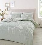 Catherine Lansfield Meadowsweet Floral Reversible Super King Duvet Cover Set with Pillowcases Green