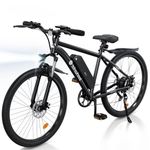 isinwheel M10 Electric Bike for Adults, 26" Ebike Peak 500W 32KM/H, Portable Electric Bicycle with 375WH Removable Battery, Shimano 35-Speed, Front Fork Suspensions for Trail City Commuting