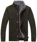 Kedera Men's Button Point Stand Collar Knitted Slim Fit Cardigan Sweater
