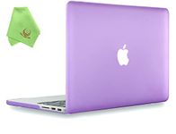 UESWILL Matte Hard Shell Case Cover Compatible with MacBook Pro (Retina, 13 inch, Early 2015/2014/2013/Late 2012), Model A1502/A1425, No CD-ROM, No USB-C, Purple