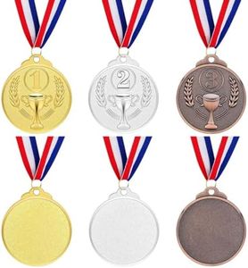NHPY 6 Piezas Medallas de Premio de Metal, Medalla Personalizada, Medallas de Ganador Medalla de Bronce de Plata Dorada para Niños Adultos Premios para el Día del Deporte, Competiciones de Gimnasia