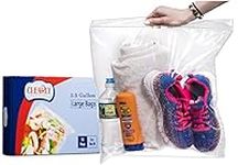 [ Pack of 10 ] Large Regular Roaster Storage Zipper Bags, 3.5 Gallon, 16" x 18" Large & Strong Clear Bags for Food Storage, Food Prep, Clothing Organization, Moving, Traveling