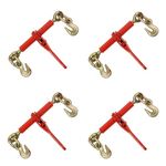 AYMMIC 1/4"-5/16" Chain Binder, Ratchet Load Binder with 2,600Lbs Load Capacity, Use with G70 1/4‘’ chain, with Grappling Hook, Tie Down Heavy Loads to A Truck or Flatbed Trailer(4 pack)