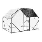 WilTec XXL Open Enclosure for Pets 2x3x2m Aviary or Chicken Coop with Water-Repellent Sun Shade and Door