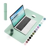 YSAGi Non-Slip Desk Pad, Waterproof PVC Leather Desk Table Protector, Ultra Thin Large Mouse Pad, Easy Clean Laptop Desk Writing Mat for Office Work/Home/Decor (60 x 35 cm, Light Green)