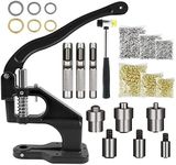 Hand Press Grommet Machine,Hole Punch Tool Kit,Grommet Eyelet Tool Kit with Hammer,3 Dies(#0/#2/#4) and 3000pcs Grommets(6mm/10mm/12mm) for Grommets Snap Buttons Rivets Eyelets Pearls(Black)