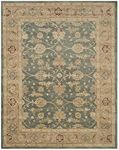 SAFAVIEH Antiquity Collection 7'6" x 9'6" Teal Blue / Taupe AT849B Handmade Traditional Oriental Premium Wool Area Rug