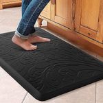 KMAT Kitchen Mat Cushioned Anti-Fatigue Waterproof Non-Slip Standing Mat Ergonomic Comfort Rug for Home,Office,Sink,Laundry,Desk 17.3" (W) x 28"(L),Black