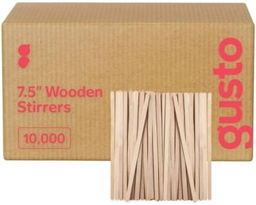 GUSTO [Case of 10,000] 7.5 Inch Wooden Coffee Stirrers - Wood Stir Sticks, Biodegradable, Eco-Friendly Wood Stirrers for Coffee & Cocktails -(Formerly Comfy Package)