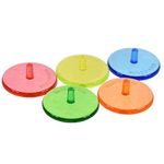 CENPEK 100Pcs Sport Golf Ball Marker Value Multicolor Plastic Transparent 24mm Flat Round Assorted Color Position Mark Set