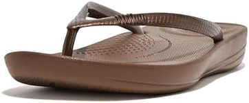 FitFlop Women's Solid IQUSHION Ergonomic FLIP-Flops, Bronze, US07