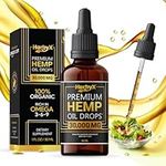 Hemp Oil for Pain & Anxiety Relief – 30,000MG – Organic Hemp Oil Drops for Better Sleep, Mood & Stress Support – Vegan Friendly Pure Hemp Seed Oil – CO2 Extracted - Rich in Omega 3-6-9 Oils, Vitamins & Fatty Acids - NON-GMO Cold Pressed Supplements