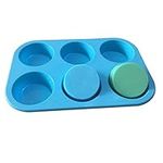 Allforhome 6 Round Silicone Handmade Soap DIY Moulds Biscuit Chocolate Cake Baking Mould Pan Muffin Cups