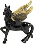 eSplanade Brass Flying Angel Horse Pegasus Showpiece Figurine Sculpture - Decorative Items - Home Decor - Black - 6" Inches (Length)