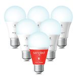 Sengled Alexa Light Bulb, Smart Light Bulbs That Work with Alexa Only, Bluetooth Mesh Standard A19 E26 Dimmable LED Bulb Daylight 5000K, 60W Equivalent 800LM, High CRI, High Brightness, 6 Pack