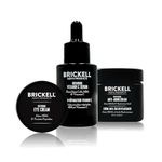 Brickell Men's Advanced Anti-Aging Routine, Night Face Cream, Vitamin C Facial Serum and Eye Cream, Natural and Organic, Scented