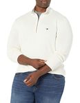Tommy Hilfiger Men's Long Sleeve Cotton Quarter Zip Pullover Sweater, Snow White Heather, Small