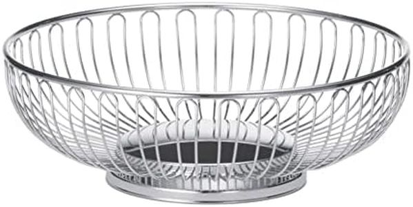 Tablecraft 9 5/8" Round Bread Basket | Metal Fruit Basket | Commerical Quality for Restaurant or Home Use,Silver