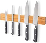 Joeji's Kitchen Magnetic Knife Holder 16" 40cm - Made from Bamboo - Extra Strong Magnetic Rack - Wall Mounted Kitchen Knives & Utensils Storage Organiser