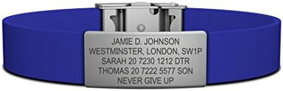 ROAD iD Elite Medical Alert Bracelet for Men and Women - Trim-to-Fit Customized Silicone Bracelets for Identification & Medical Information for Athletes and Travelers - Engraved Official ID Wristband