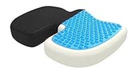 bonmedico Gel Seat Cushion - Non-Slip, Memory Foam, Orthopaedic Chair Cushions for Coccyx Pressure Relief & Back Support - Car Seat Cushion for Office Chair and Driving - Gifts for Women and Men