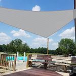 Windscreen4less 7' x 7' x 7' Triangle Sun Shade Sail - Light Grey Durable UV Shelter Canopy for Patio Outdoor Backyard with Free 3 Pad Eyes - Custom Size