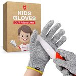 NoCry Cut Resistant Gloves for Kids, XS (8-12 Years) - High Performance Level 5 Protection, Food Grade. Free Ebook Included!