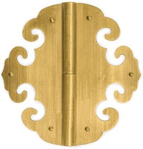 Four Flowers Brass Hinges – Set of 2, 4", by Hardware Philosophy