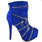 SHOW STORY Blue Cocktail Night Hidden Platform Heels for Women,LF80845BU37,4UK,Blue