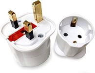 Keple EU to UK Adapter Schuko Euro Socket 2 Pin to 13 Amp 3 Pin Plug Type C to Type G | International Universal European Europe Travel Adaptor Adopter | for Mobile Phone Tablet Laptop | 1 x White