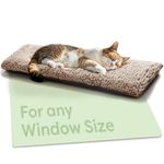 Cat Windowsill Mat 90 x 28 cm Brown - Sill Non-Slip - Self-Warming Cat Window Bed - Soft & Cuddly - Washable Cover