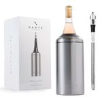 Wine Chiller & Stick - Keeps Wine & Champagne Chilled For Hours - Perfect Gift For Wine Lovers - Portable Wine Chiller Sleeve - Fits Most 750ml Bottles (Stainless Steel)