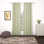 Story@Home Blackout Long Door Curtains 9 Feet Set of 4 Room Darkening Plain Print Opaque Room Darkening Curtain for Living Rooms, Bedrooms, Halls, 116 x 275 cm, Beige, 100% Opacity