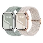 Braided Solo Loop Compatible with Apple Watch Band 38mm 40mm 41mm 42mm 44mm 45mm 49mm, Adjustable Stretchy Elastic Straps Women Men for iWatch Ultra 2, Ultra, Series SE 9 8 7 6 5 4 3 2 1