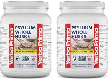 Yerba Prima Whole Psyllium Husk Fiber Supplement 20 oz (Pack of 2) - Vegan, Gluten Free, Non-GMO