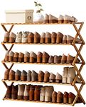 Choclaif Shoe Racks for Closet, Shoe Shelf Bamboo Shoe Rack for Bedroom, Entryway Hallway Closet Living Room Organizer(5 Tier)