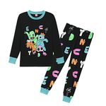 Thombase YouTube Game Kids Boys Long Sleeve Christmas Xmas Pajamas Black Red Pjs 6-13 Years (rain-Black, 110)